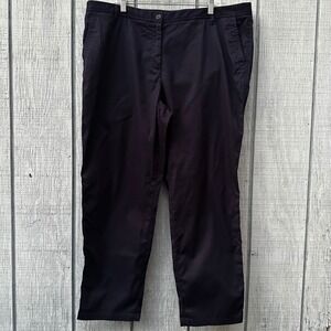 Talbots 18W Relaxed Chino Pants Black Blue Cotton Spandex Women's Office Casual